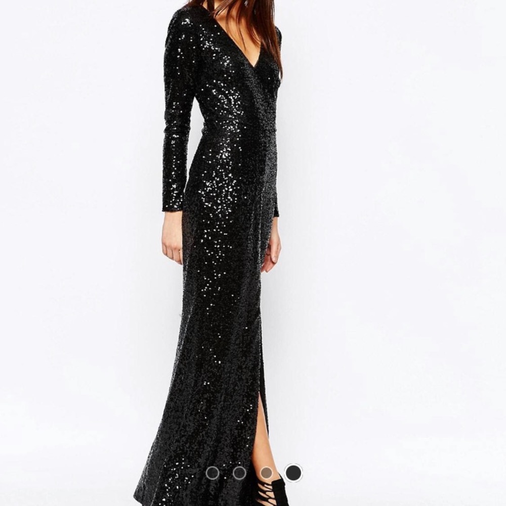 New Look Sequin Long Sleeve Evening Gown - ASOS - Picture 5 of 8